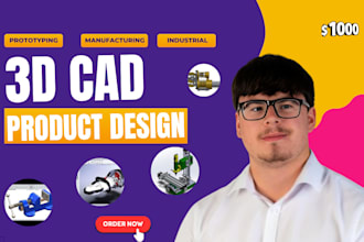 do 3d cad design, cad modeling, product design for 3d printing and prototype