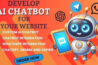 develop, build whatsapp ai chatbot, integrate chatbot into whatsapp and telegram