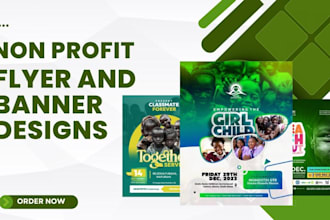 design professional non profit flyer, charity flyer, fundraising flyer mockups