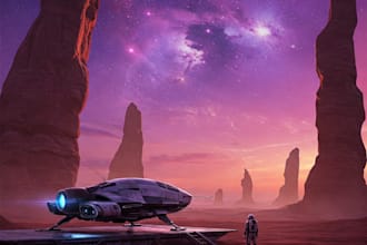 make a sci fi illustration for you