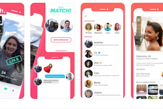 create dating app like tinder, bumble hinge chat app video app livestreaming app