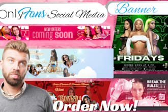 design eye catching onlyfans banners header cover design youtube website banner