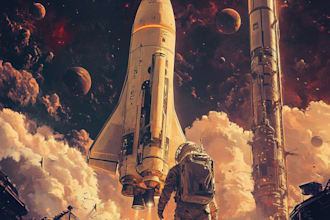 design a spaceship, sci fi illustration and sci fi art
