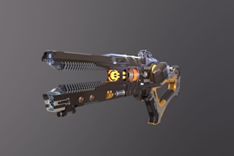 design 3d weapons,3d sci fi gun model,baseball bat, game assets video game, cgi