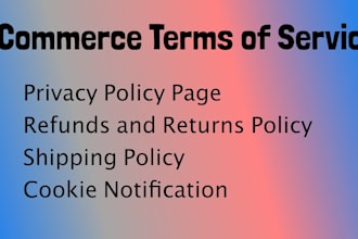 write ecommerce terms and privacy policies for your online website store