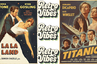 design a awesome  vintage  retro poster   travel  design movie  poster