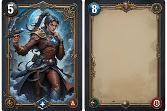 design awesome frame card for tcg, tarot, nft or board game