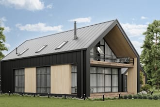 design micro hotel, studio apartment, tiny house interior,office exterior render