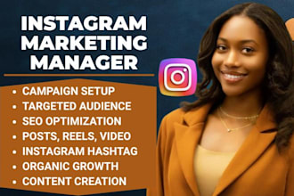 do instagram marketing, manage, grow and promote your page