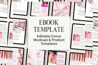 design canva ebook, workbook, canva mockup, template, etsy digital product