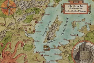draw fantasy world map illustration dnd campaign map city map book novel