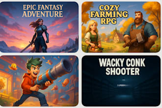 steam capsule art game ui environments marketing posters character designs