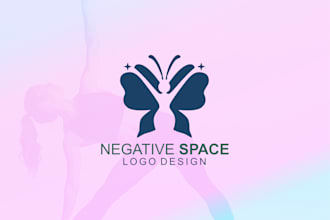 design a clever minimalist negative space logo