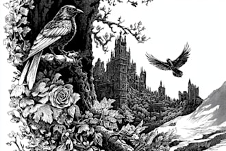 draw black and white illustrations