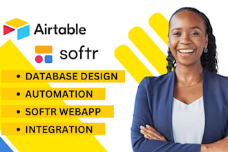 setup airtable database, airtable,softr webapp design softr, airtable automation