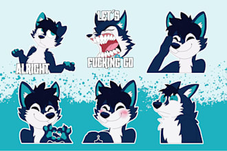 draw cute furry stickers for telegram