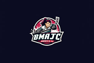 do womens hockey for esport mascot logo design