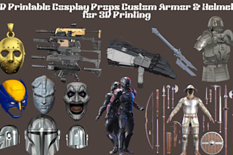do custom 3d printable cosplay props model masks helmet armor design stl files
