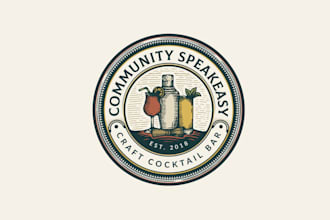 design monogram classic speakeasy badge logo