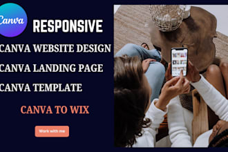 create canva website design, canva templates, canva landing page, canva to wix