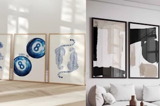 custom printable wall art design canvas wall art etsy mockup design digital art