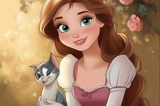 draw you a beautiful portrait in disney cartoon style