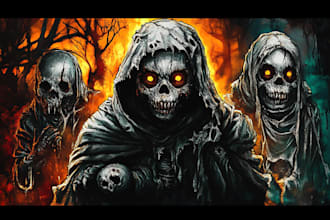 draw realistic fantasy horror character and concept art