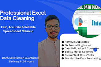 clean, format, merge, split excel data