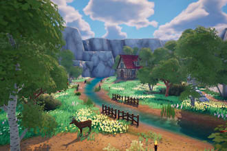 do 2d to 3d stylized game environments assets level designs for 3d uefn roblox