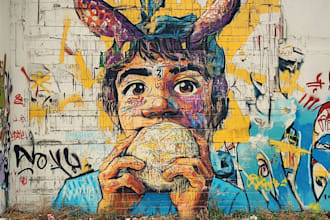 create unique street art graffiti collage