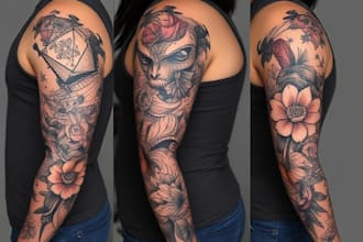 create unique custom tattoo design, tattoo sleeve