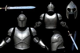 create 3d printable cosplay props, weapon, armor, 3d helmet