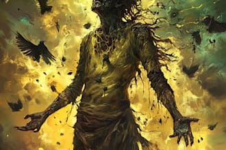 draw fantasy horror art illustration or dark creepy