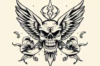 create a traditional or old school style tattoo design