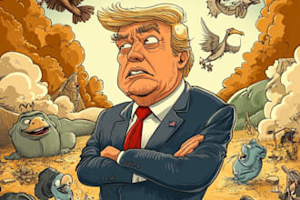 create a political cartoon or editorial illustration for you