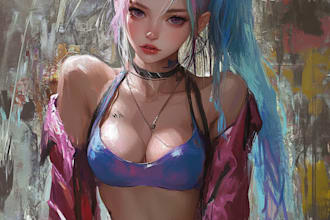do anime and game style characters art