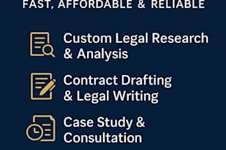 do legal research,case study and contract drafting