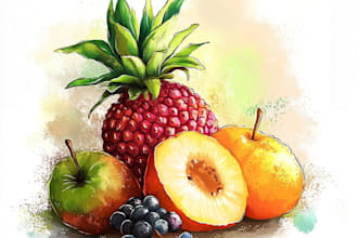 draw realistic illustrations of flowers, plants, fruits, etc