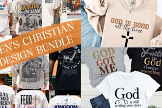 do minimalist trendy christian bulk t shirt design, bible verse and merch design