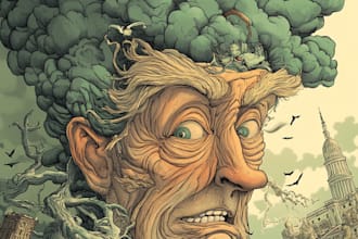 create stylized political caricature illustration cartoons