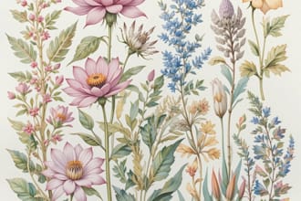 create beautiful feminine botanical flower boho watercolor