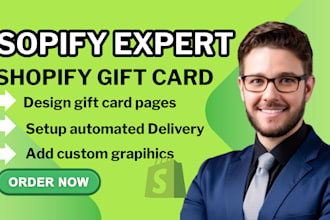 set up a professional shopify gift card store with full automation branding seo