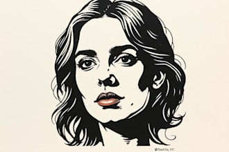 create a portrait print linocut