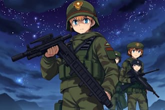 draw your favorite anime, oc, or manga military