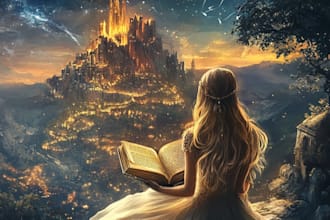 draw fantasy book cover design with stunning artwork