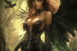 make artwork for fictional fantasy characters