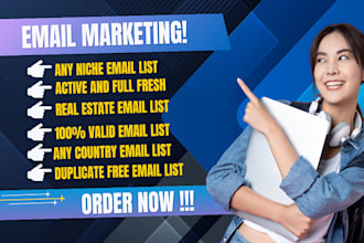 do niche targeted verified email list, b2b, bulk email list for email marketing
