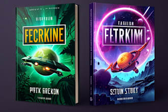 create professional fantasy book cover and sci fi book cover
