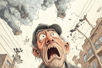 draw political caricature and cartoon for you
