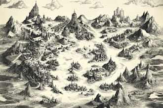 create fantasy map design and fantasy city for you